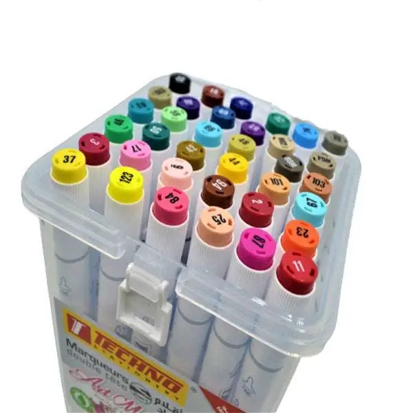 MARQUEUR DOUBLE TETE 2EN1 BOITE 36 COULEURS TECHNO ARTMARK