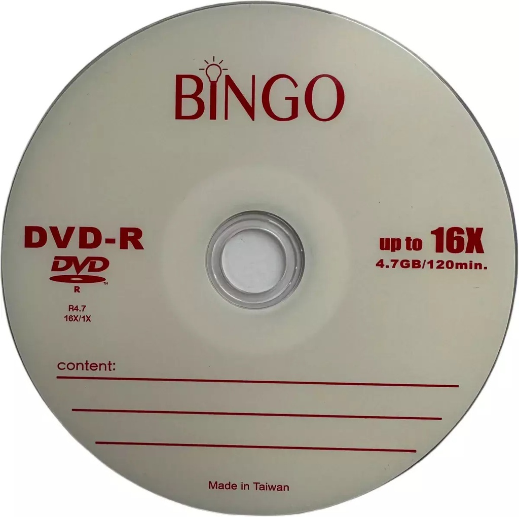 BLANK DVD BINGO WITHOUT SLEEVE