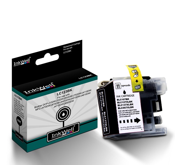 BROTHER LC123 BLACK PRINTER CARTRIDGE 1 PCS INKWELL