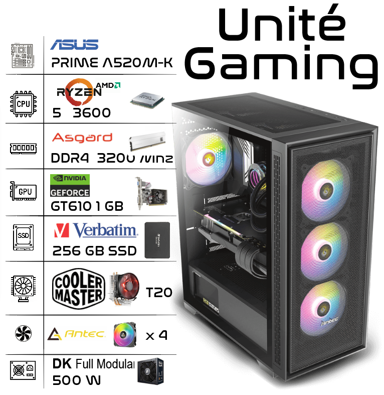 UNITÉ CENTRALE GAMING R5 GT610 8 256