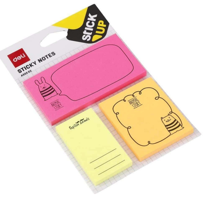 STICKY NOTES 2 FORMES 50F DELI STICK UP