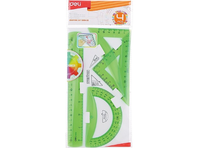 KIT DE TRAÇAGE 20cm 4PCS DELI PIONEER