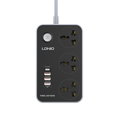 LDNIO 3 孔电源板 + 3 USB-A + 1 USB-C