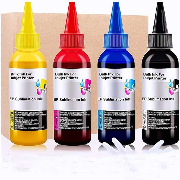 PACK ENCRE DE SUBLIMATION UNIVERSEL 4 pcs CMYN 4x100ML PRO INK