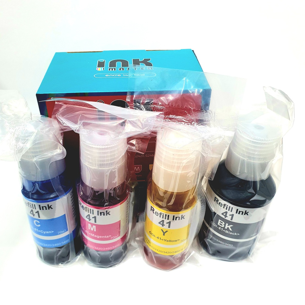 PACK ENCRE IMPRIMANTE CANON G41 CMYN 3x70/140ml INK MASTER