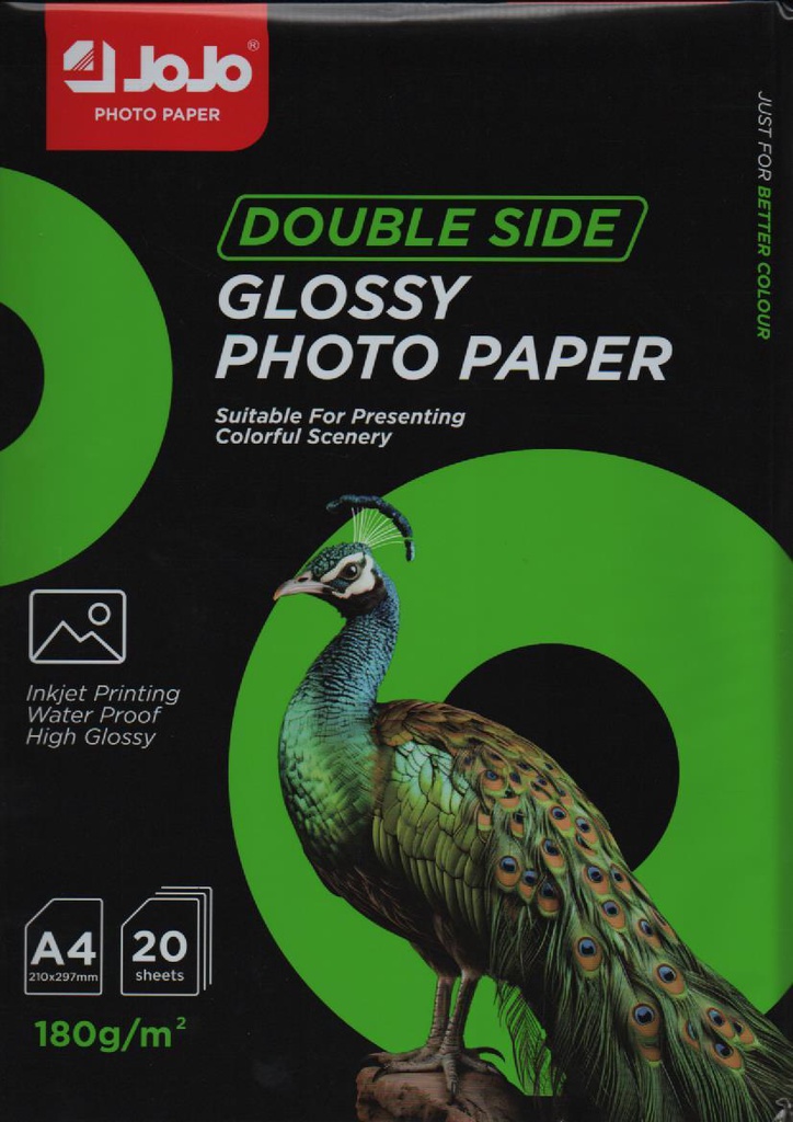 PAPIER PHOTO A4 180G DOUBLE FACES 20F JOJO