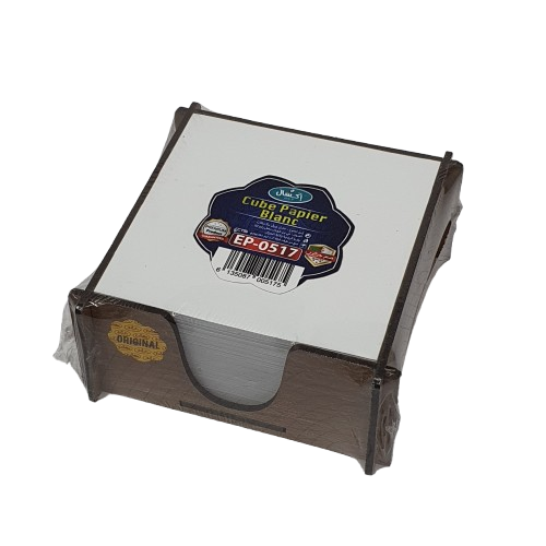 CUBE EN PAPIER 9x9cm AVEC SOCLE EN BOIS EXCELLES