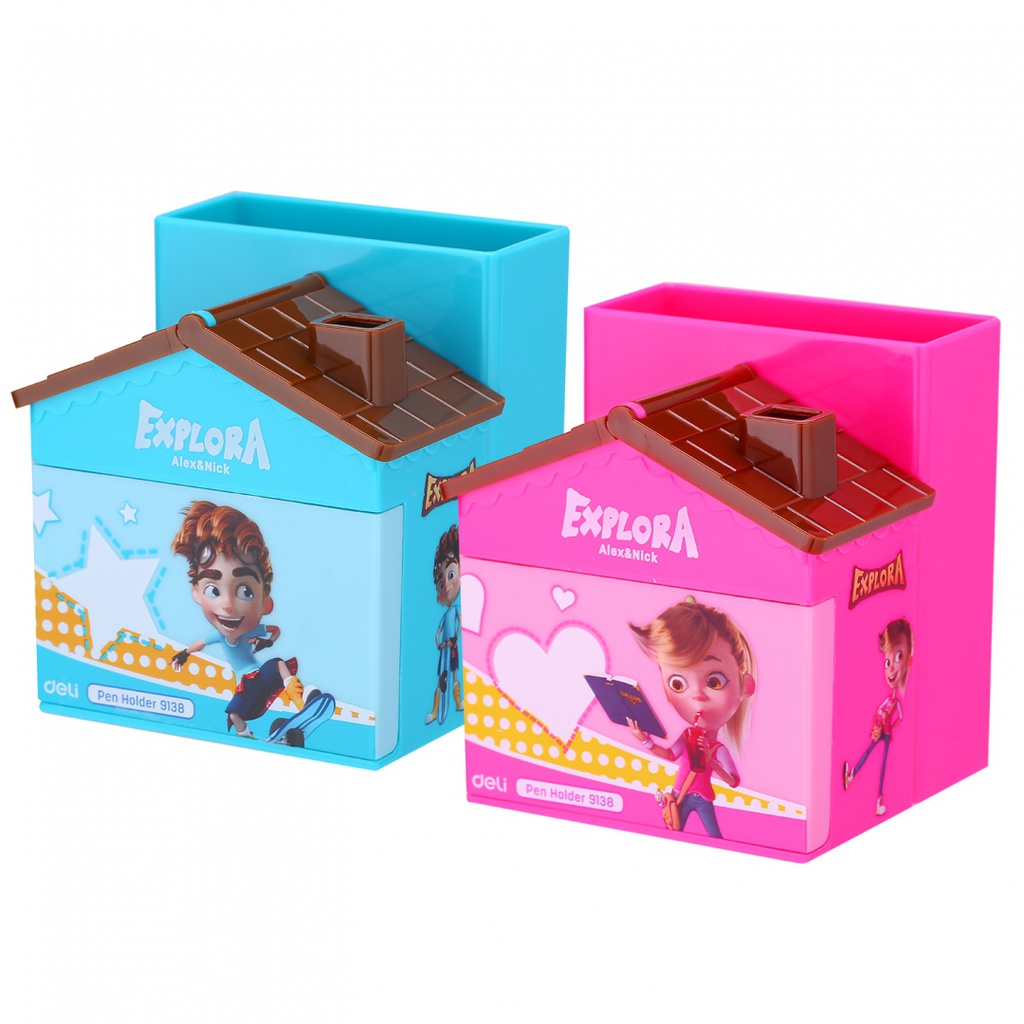 DELI EXPLORA HOUSE-SHAPED CHILDREN'S PEN HOLDER