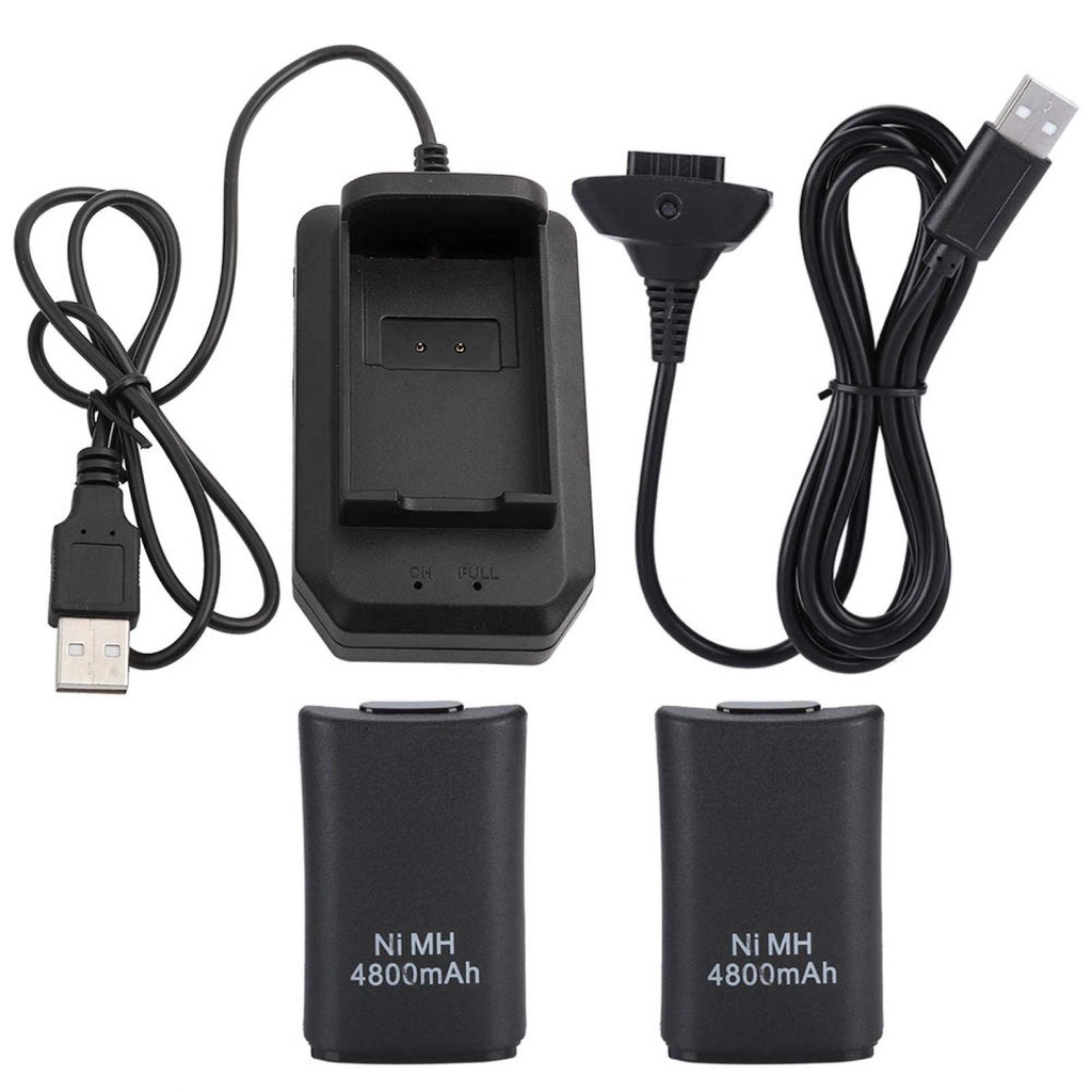 XBOX 360 2B BATTERY + CABLE + CHARGER