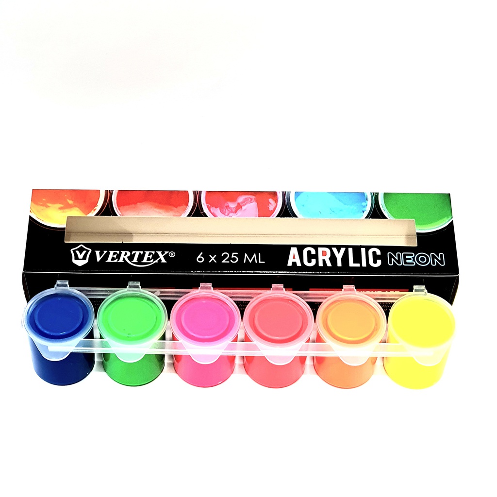 PEINTURE ACRYLIC 25ml 6 COULEURS VERTEX NEON