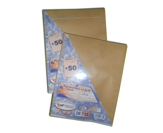 POUCH F26 FARAS 28X36.5CM 90 G +KRAFT +ADH -FEN X50
