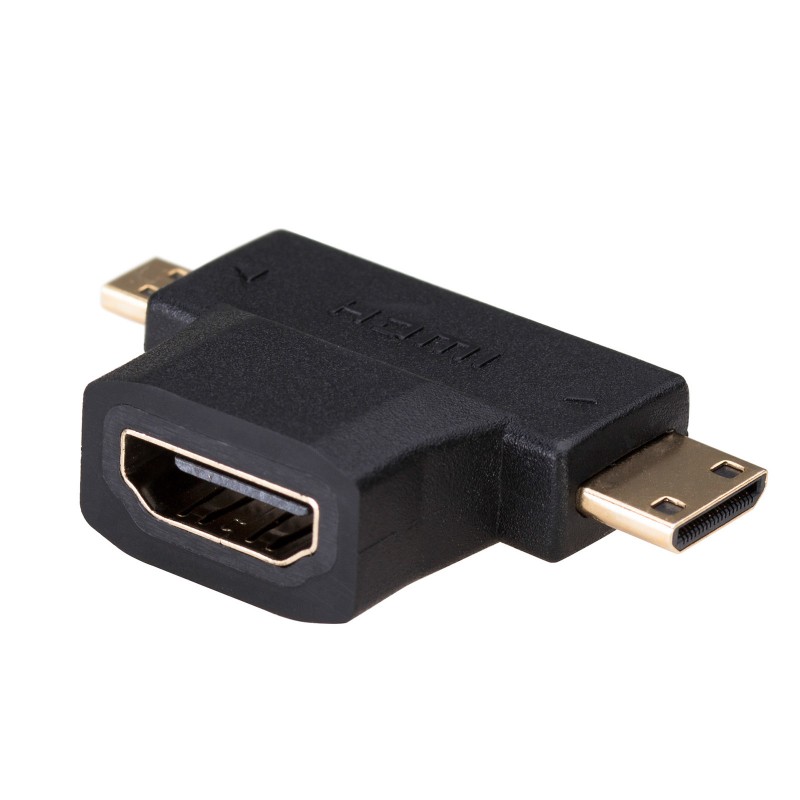 محول HDMI F إلى MINI HDMI M + MICRO HDMI M