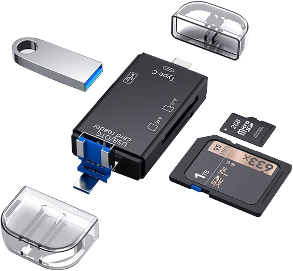 قارئ بطاقات الذاكرة المتعددة USB 6 في 1