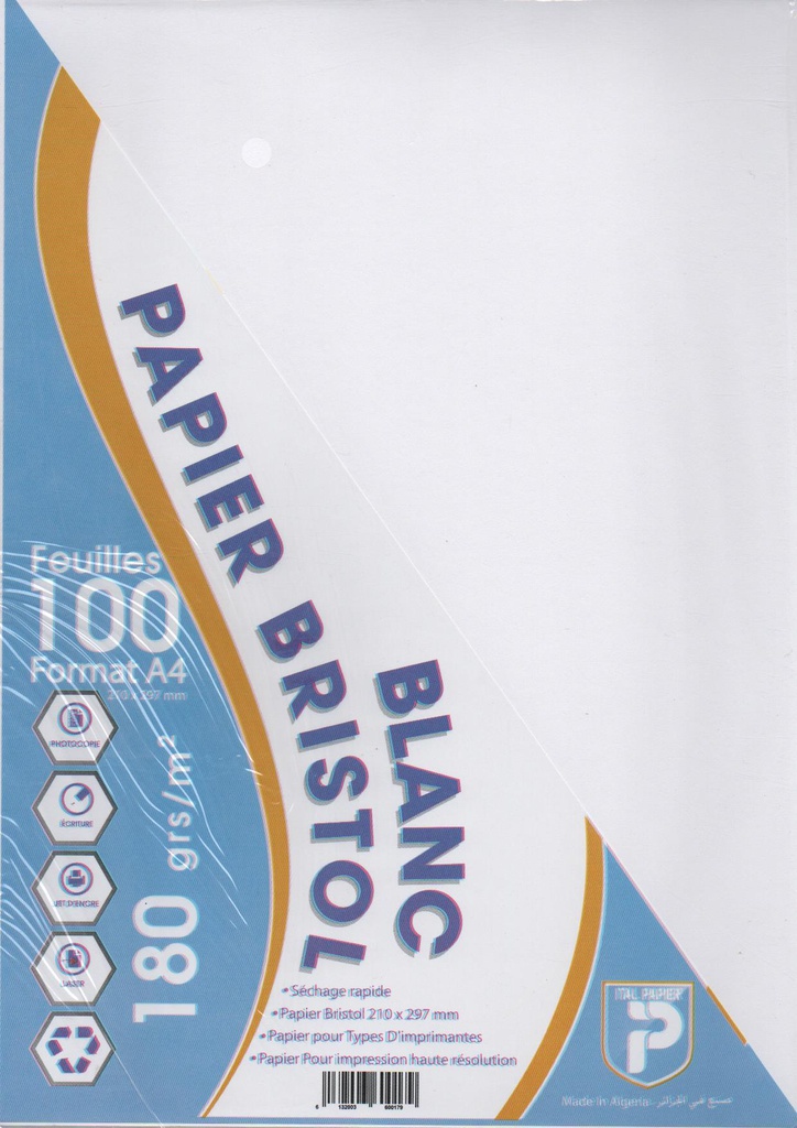FICHE BRISTOL A4 180g/m² 100F ITALPAP
