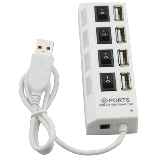 HUB USB 2.0 4 PORTS AVEC INTERRUPTEURS