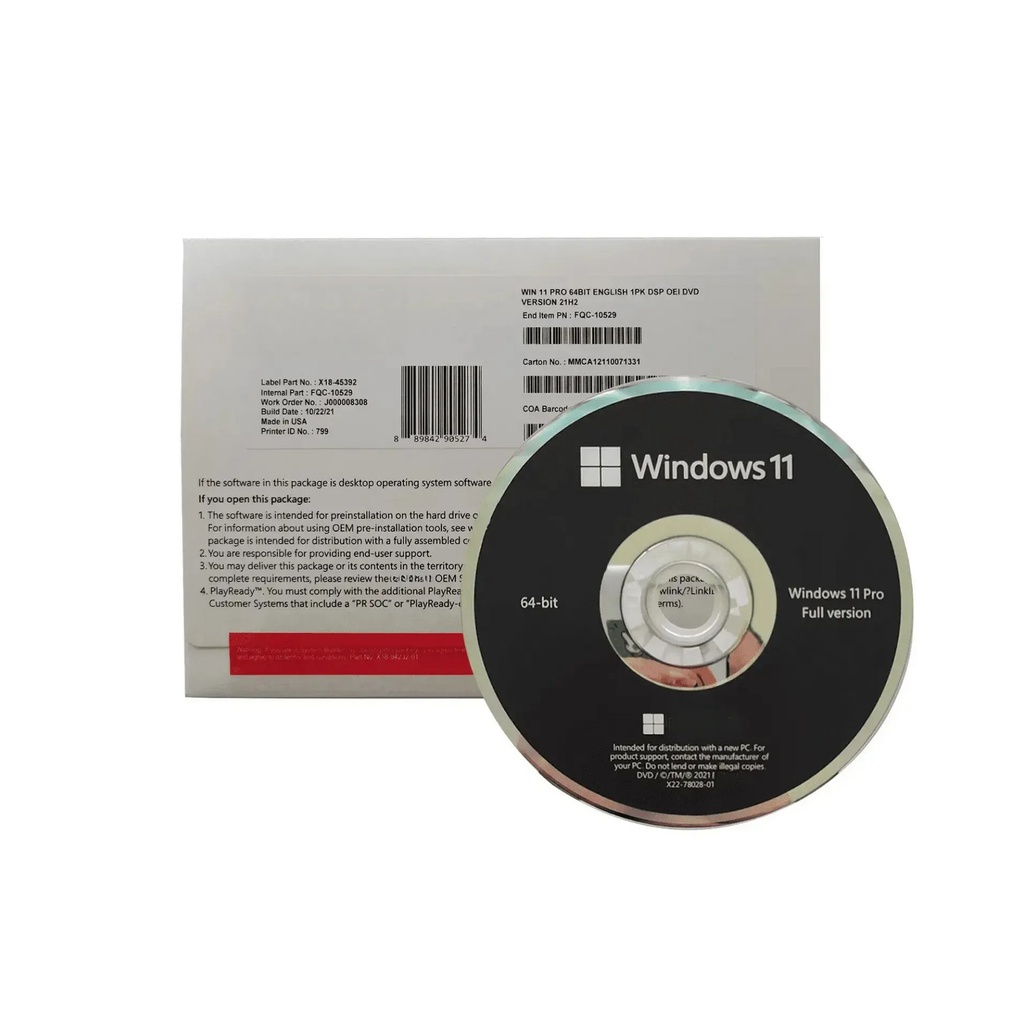 PACK WINDOWS 11 PRO 64 BIT FR DVD MICROSOFT