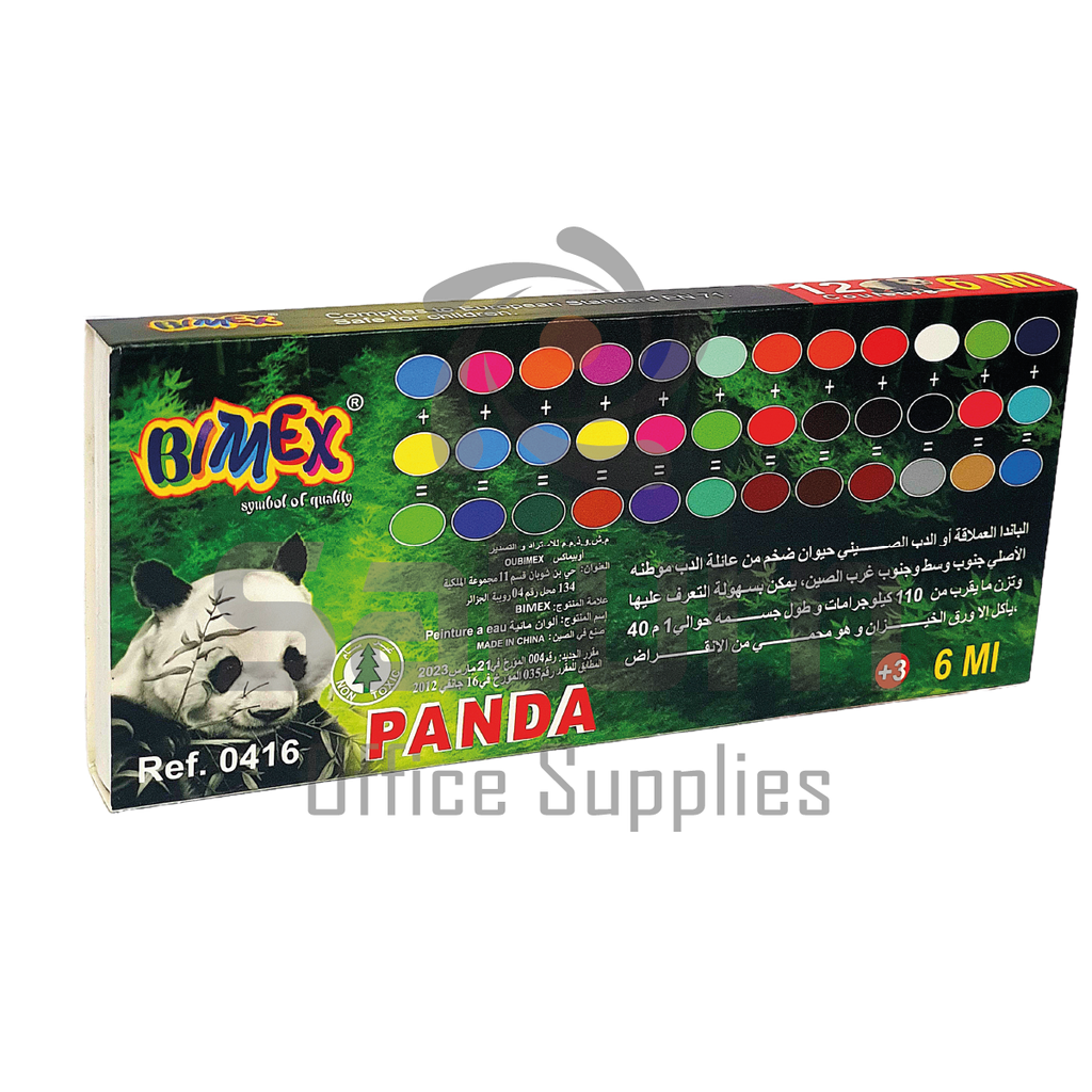 PEINTURE PANDA 12 COULEURS BIMEX