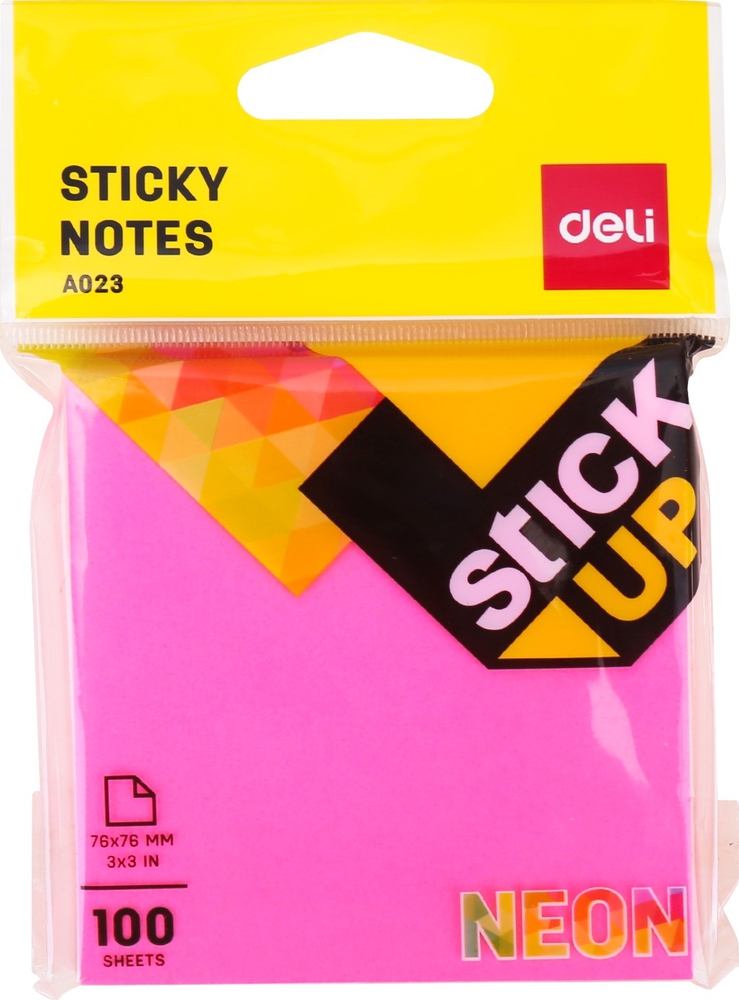 ملاحظات لاصقة 76 × 76 مم 100F 1C DELI NEON