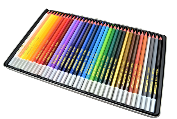 CRAYONS DE COULEUR 36PCS BOITE METAL TECHNO