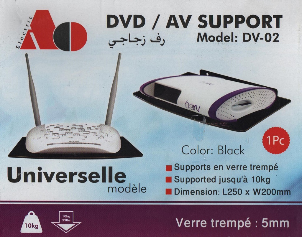 UNIVERSAL SUPPORT FOR DEMO / MODEM 10kG IN 5mm TEMPERED GLASS