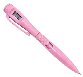 STYLO A BILLE + MONTRE DIGITALE ROSE