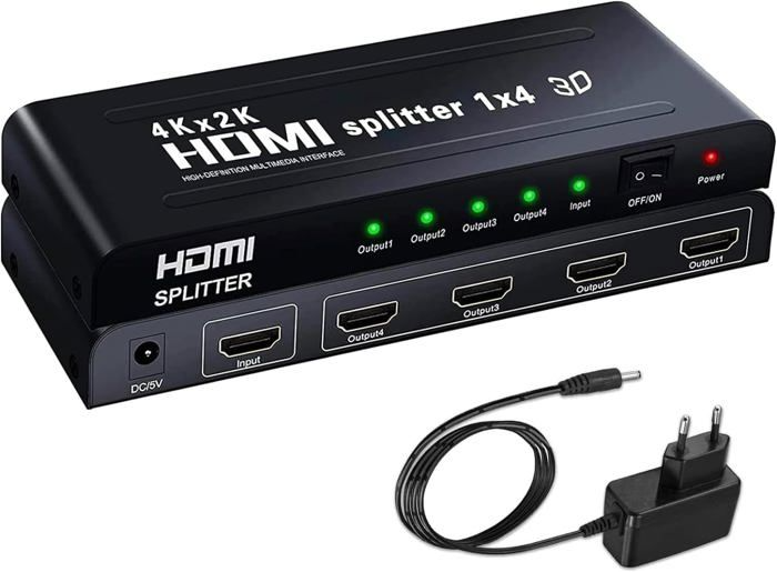 SPLIT HDMI 1 ENTREE 4 SORTIES 4K + TRANSFO