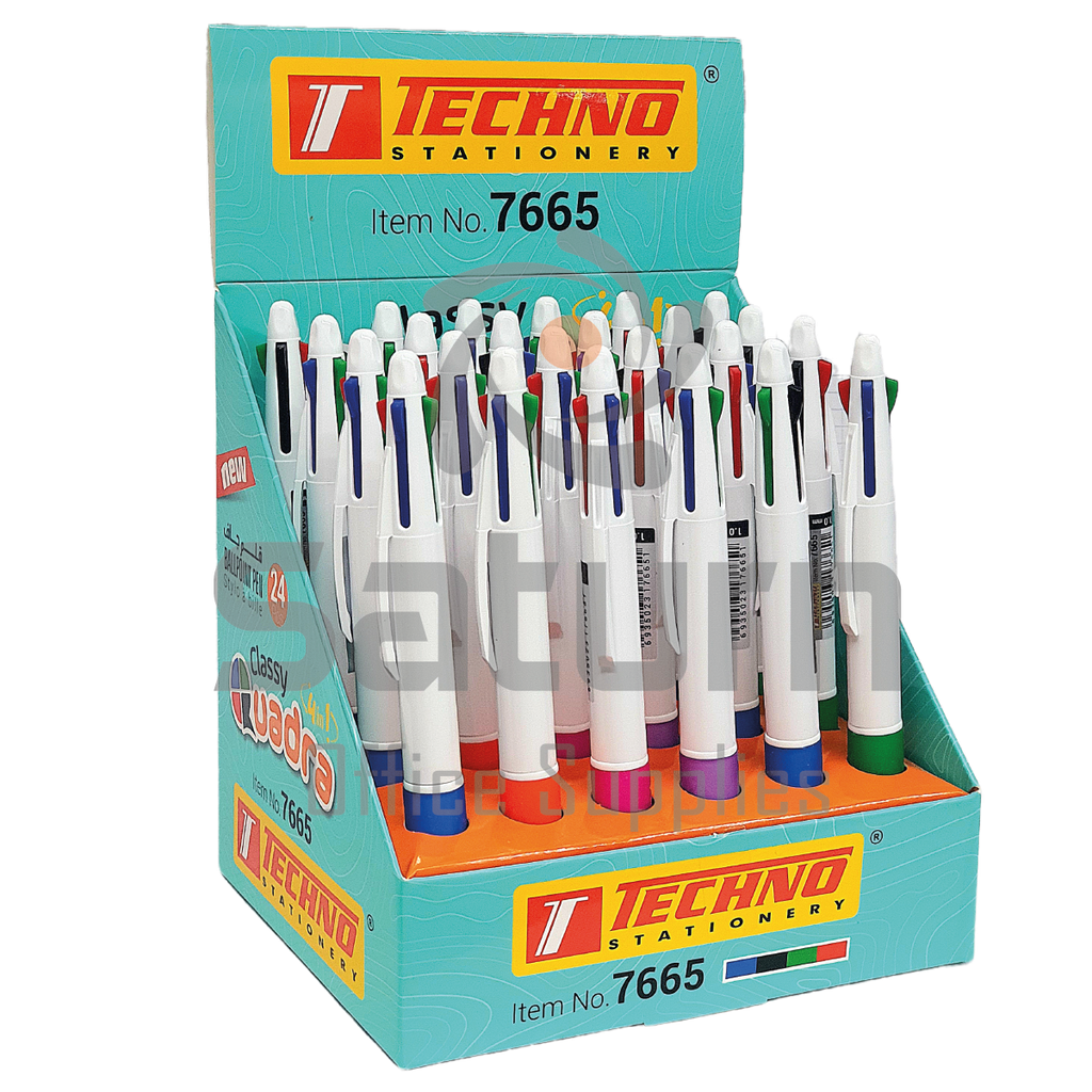 STYLO 4 COULEURS TECHNO QUADRA