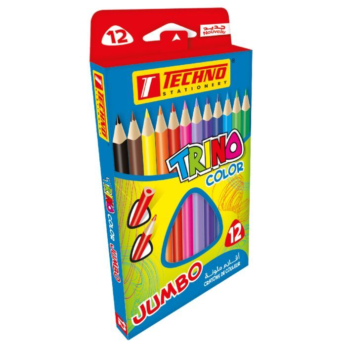 CRAYONS DE COULEUR 12/18 EN BOITE TECHNO JUMBO