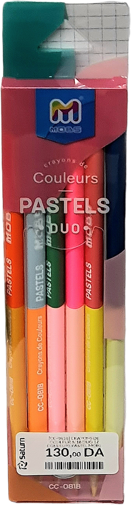 CRAYONS DE COULEUR 6/18 DUO 12 COULEURS PASTEL MOBS