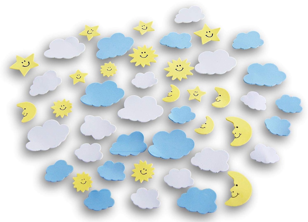 MOUSSE ADHESIVE SOLEIL ETOILE NUAGE TECHNO