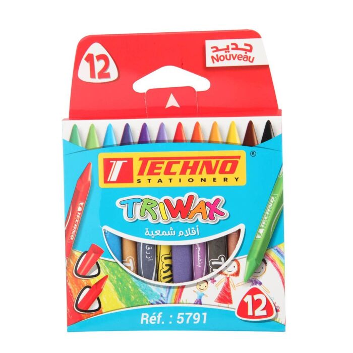 CRAYONS DE COULEUR 12/12 TECHNO TRIWAX