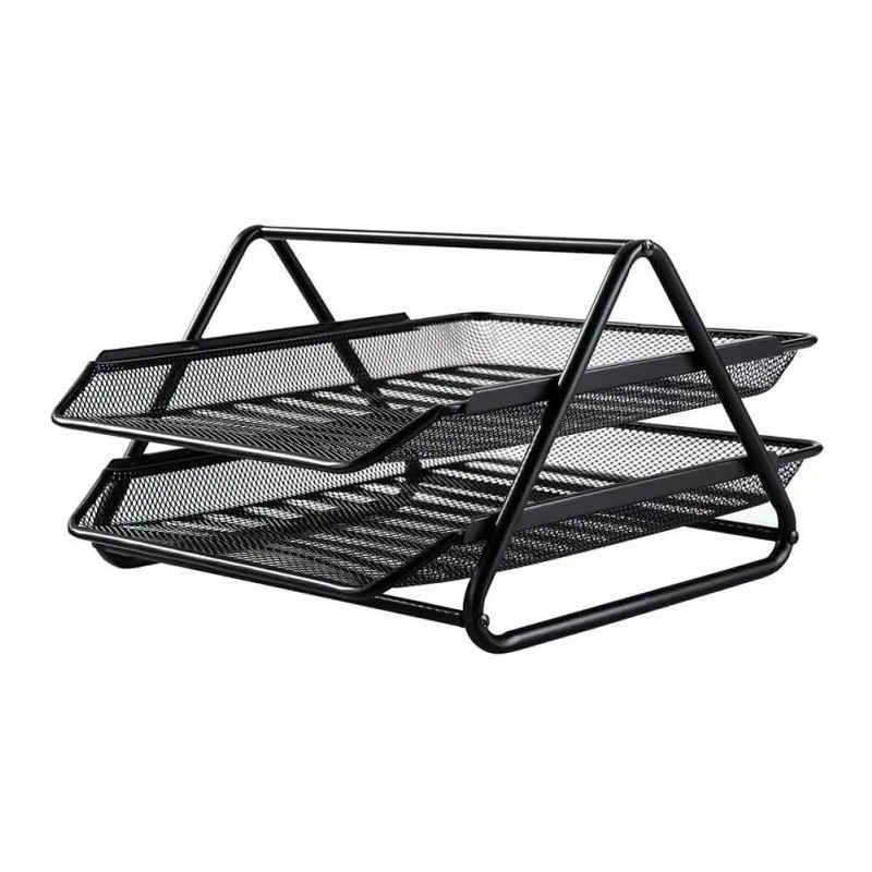 TRIEUR DE DOCUMENTS 2 ETAGES METALLIQUES NOIR GIXIME