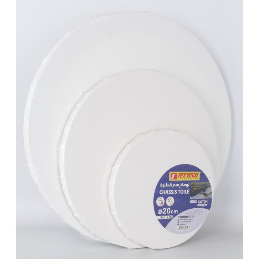 TOILE SUR CHASSIS 40cm ROND 380g/m² TECHNO