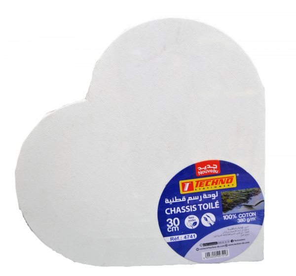 TOILE SUR CHASSIS COEUR 30cm TECHNO