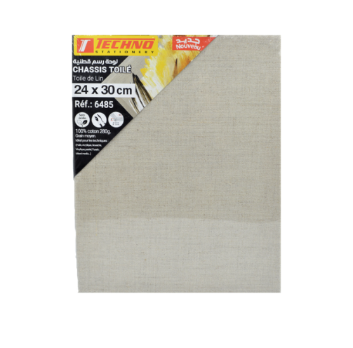 TOILE DE LIN SUR CHASSIS 24x30cm 280g TECHNO