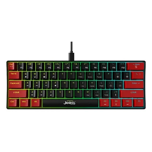 CLAVIER GAMING MECANIQUE 60% USB RGB BLUE SWITCH JEDEL