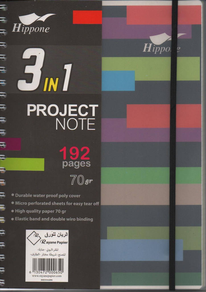 REGISTRE A4 SPIRAL 192P 3EN1 RAYANE