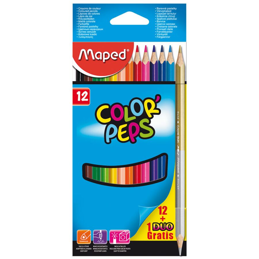 CRAYONS DE COULEUR MAPED 12+1/18