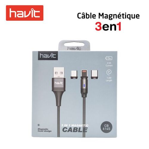 CABLE USB MAGNETIQUE 3 EN 1 HAVIT