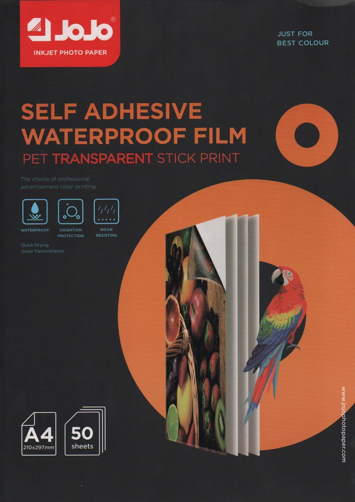 PAPIER AUTOCOLLANT TRANSPARENT PET 50F JOJO