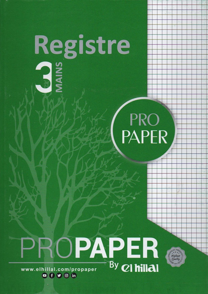 REGISTRE 3 MAINS A4 5x5mm PROPAPER