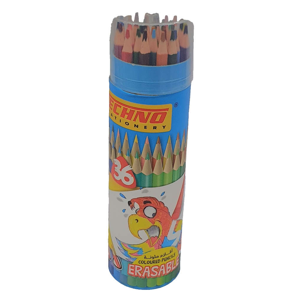 CRAYONS DE COULEUR EFFACABLE 36/18 EN TUBE TECHNO WOWI