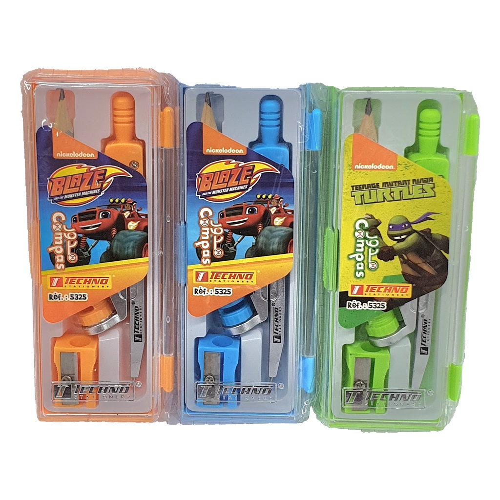 COMPAS METALIQUE + TAILLE CRAYON TECHNO ANIME