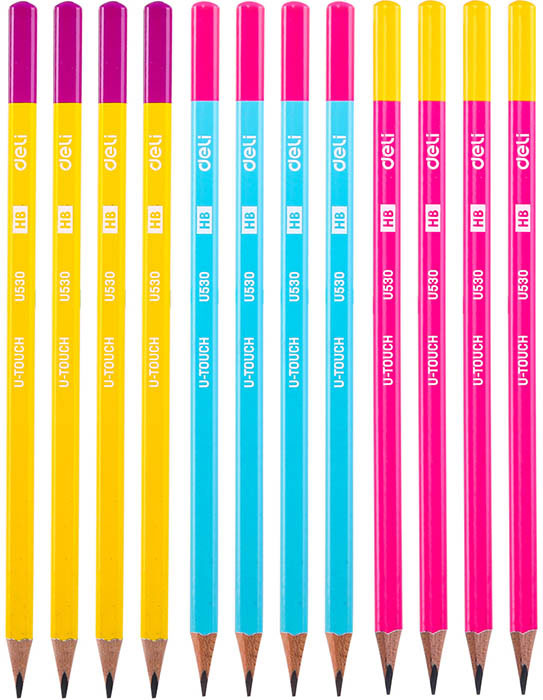 DELI U-TOUCH HB ERASER-FREE GRAPHITE PENCIL