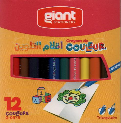 CRAYONS DE COULEUR 12/9 GIANT