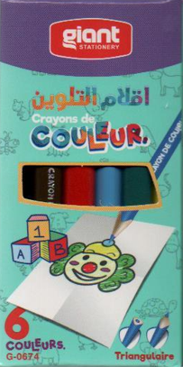 CRAYONS DE COULEUR 6/9 GIANT