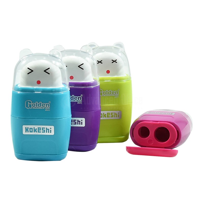GOLDEN KOKESHI PENCIL SHARPENER ERASER
