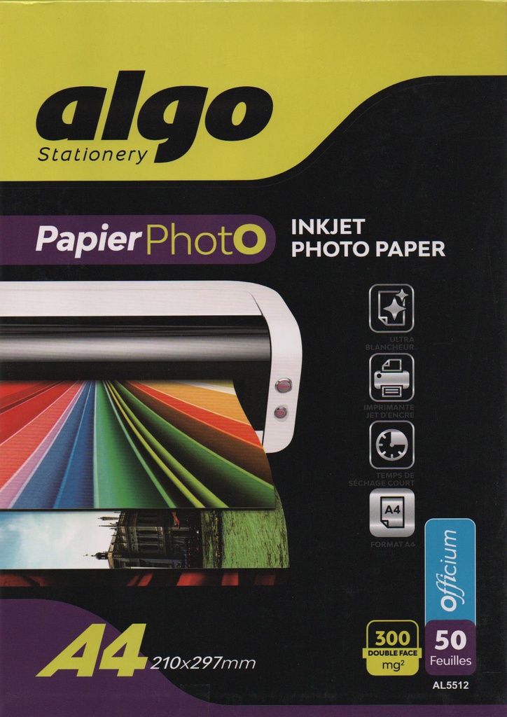 A4 PHOTO PAPER 300G DOUBLE-SIDED 50F ALGO