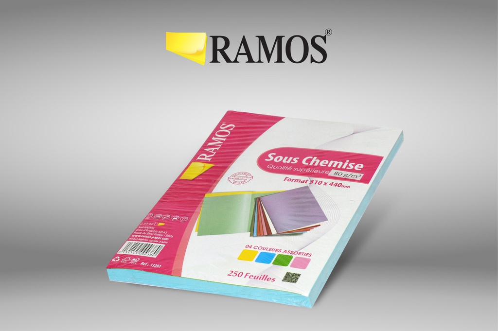 SOUS CHEMISE 70G 250F 4 COULEURS RAMOS