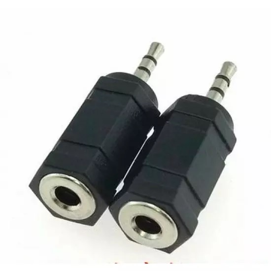  2.5mm male to 3.5mm female stereo audio connector